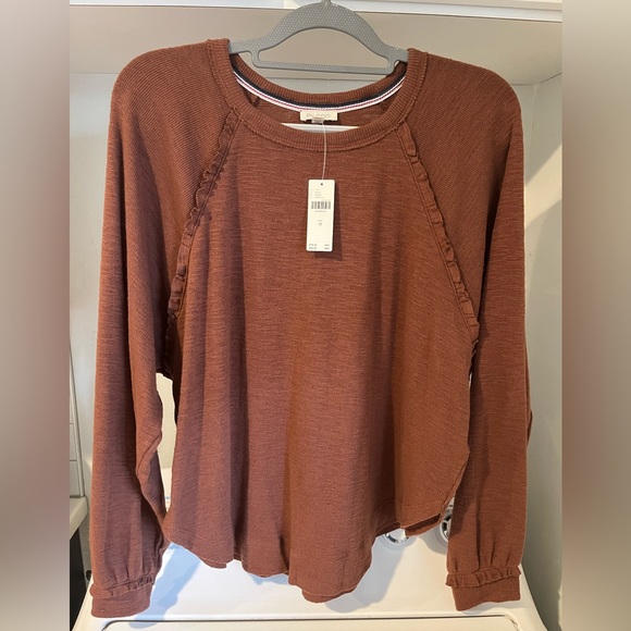 Pilcro Ruffled Brown Thermal - M - Picture 1 of 5